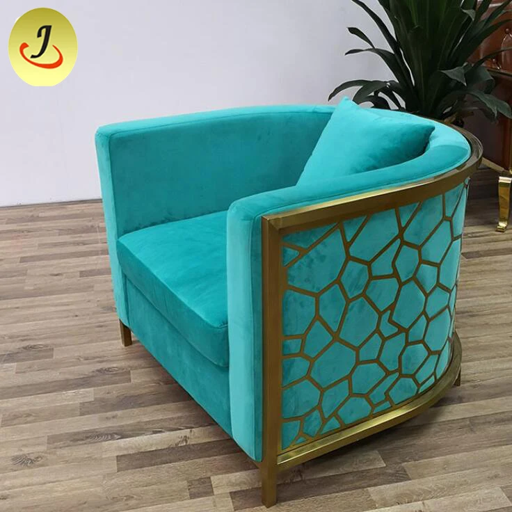 Stainless Steel Elegant Sofa Modern Single Seater Sofa Chair Armchair