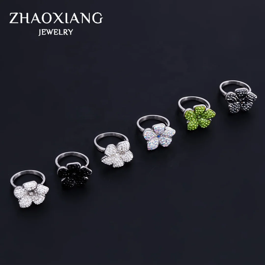 

Flower Ring Stainless Steel New Design Cute Jewellery For Girl Birthday Vintage Fashion Zirconia