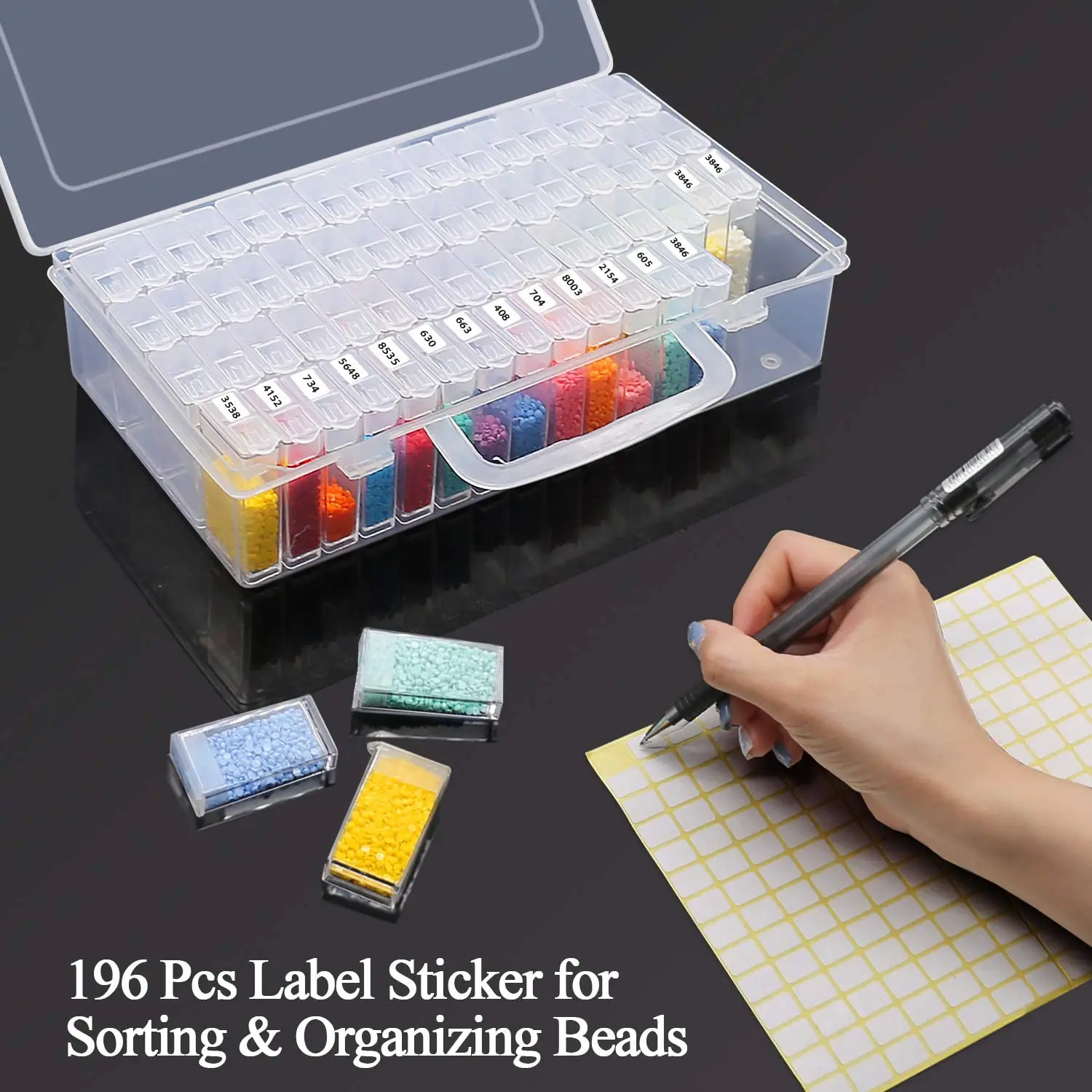 

ARTDOT Diamond Painting Storage Containers, Portable Bead Storage Container 64 Gird Diamond Painting Accessories (Storage Box)