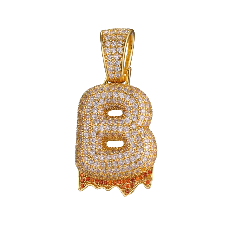 

Large Size Pave diamond golden letters charms fashion diy girl gift cute fat letter pendant, As same as picture