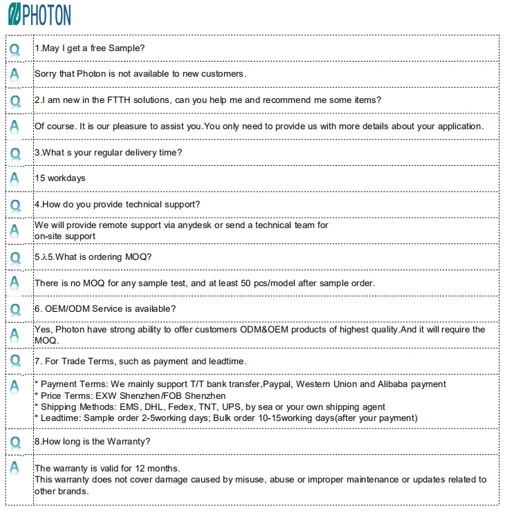 Fibra optica 1GE+1FE+1POTS+WIFI  ONU catv  gpon ont PTF2562B