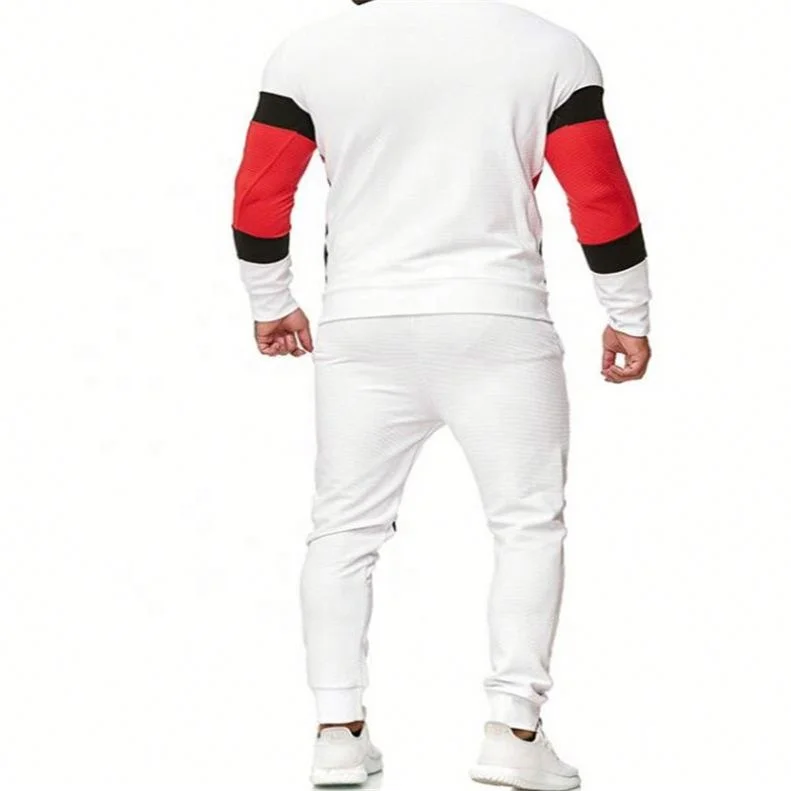 

Cross-border men's casual color matching sweater and pants suit foreign trade large size Suits in Stock