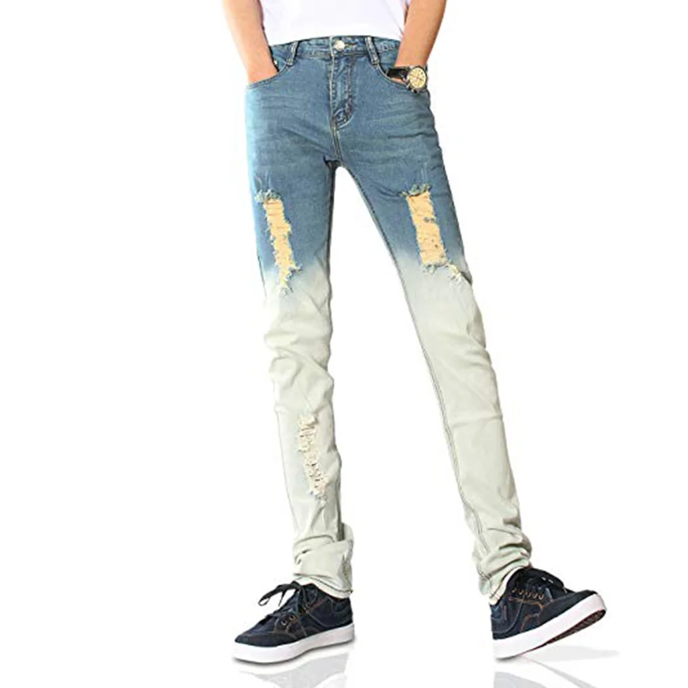 two color denim jeans