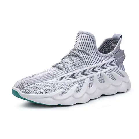 

2021 top sale Fashion sneaker manufacturer fly knit upper and Nice Breathable for men Running shoes, Grey blue/white/black