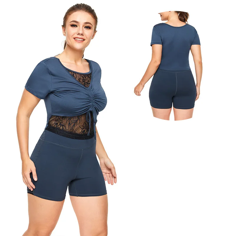 

Plus Size Sexy one-piece yoga pants hip buttocks jumpsuit Women's Seamless Yoga Suit Sportswear Female Gym Running Set