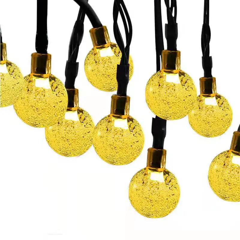 Solar LED Waterproof String Lights Christmas Day Decoration Lantern Bubble Bead Ball Light