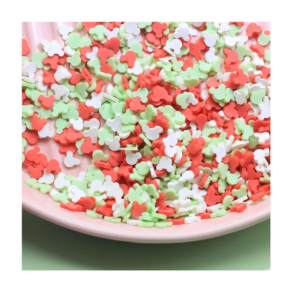 Polymer Clay Cartoon Mouse Head Slices Sprinkles for Slime Crystal Mud Filling DIY Nail Arts Decoration Crafts