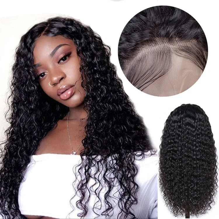 

Wholesale Virgin Hair Vendors Deep Curly Human Hair Wigs for Black Women Lace Front Wig