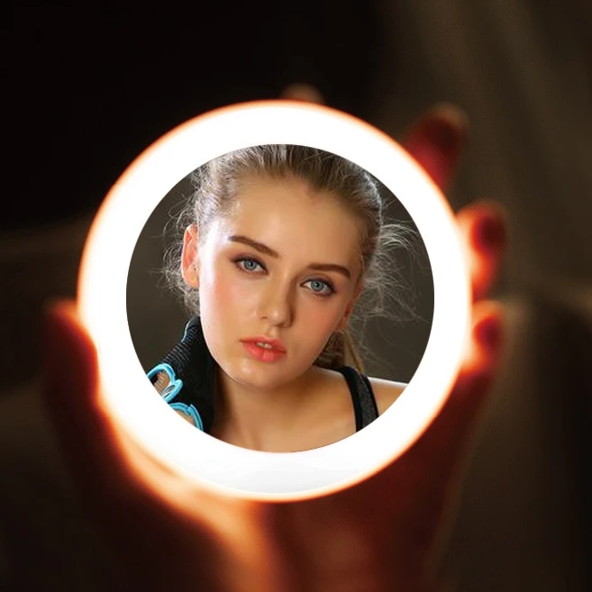 

Single Round Led Lights Pocket Logo Customize Pocket Mirror Customised