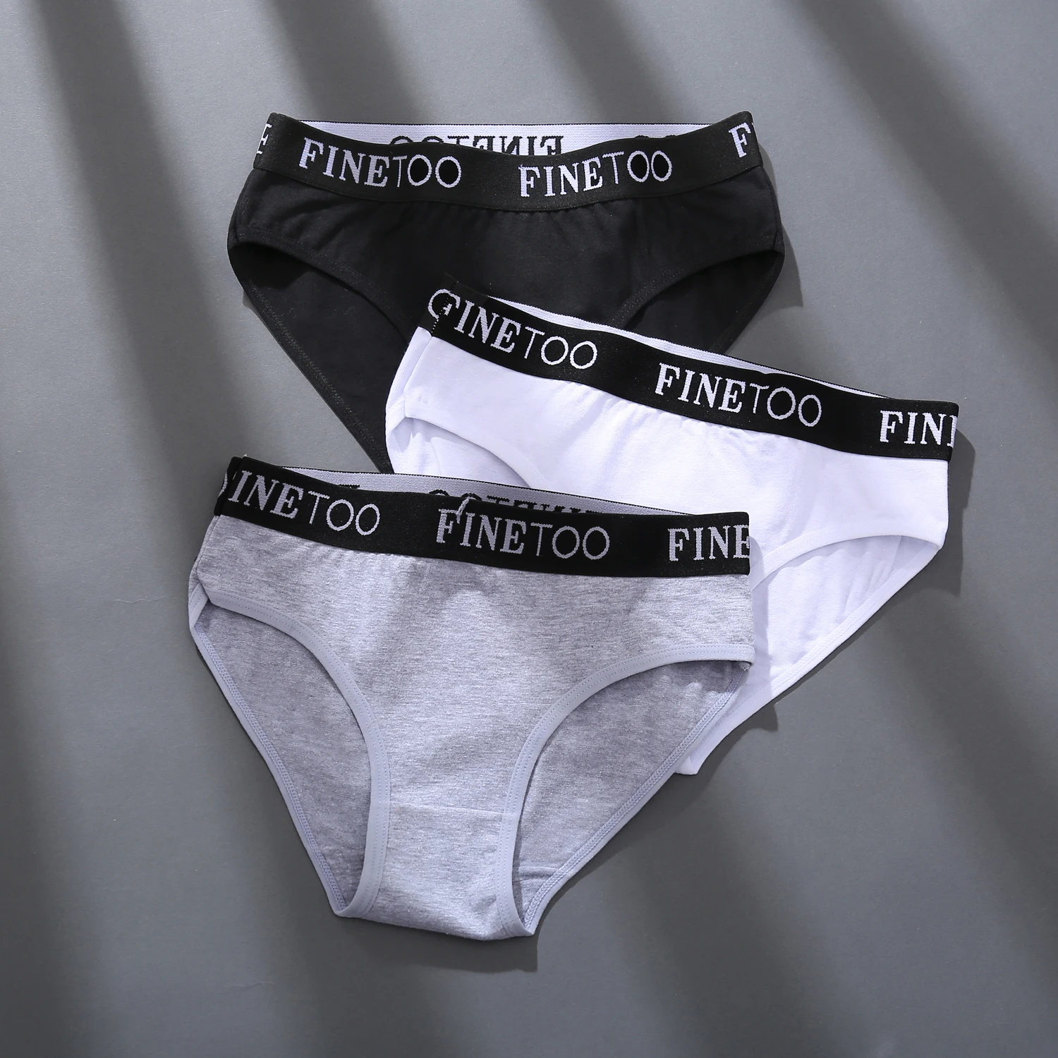 

FINETOO 2021 Stylish Women Comfortable Cotton Panties Female Underwear Sexy Briefs Lingerie Panties Underpants, Black, gray, white, claret, royal blue