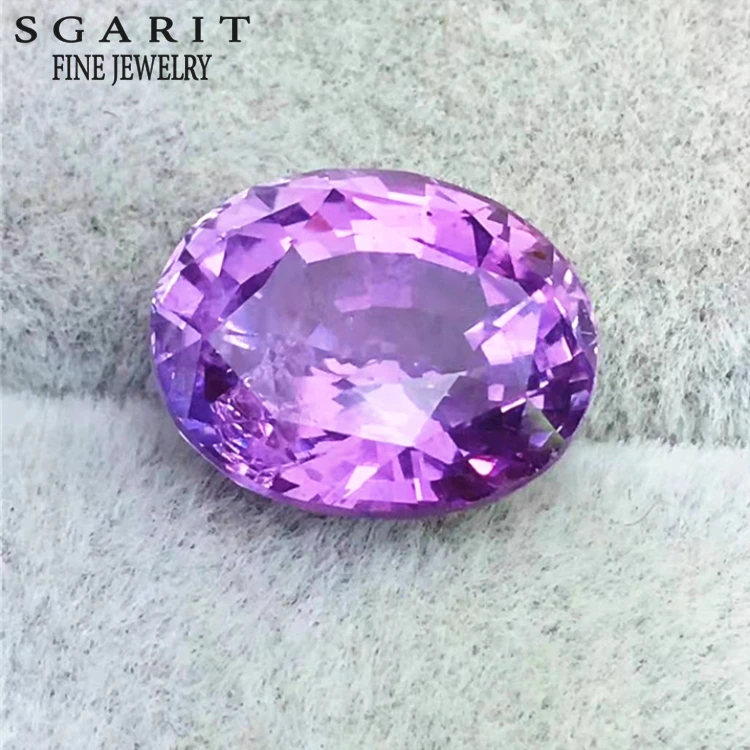 

SGARIT Luxury Jewelry Stone Wholesale SRI LANKA High Quality 5.15ct Natural Pink Sapphire Unheated Loose Gemstone, Violetish-pink