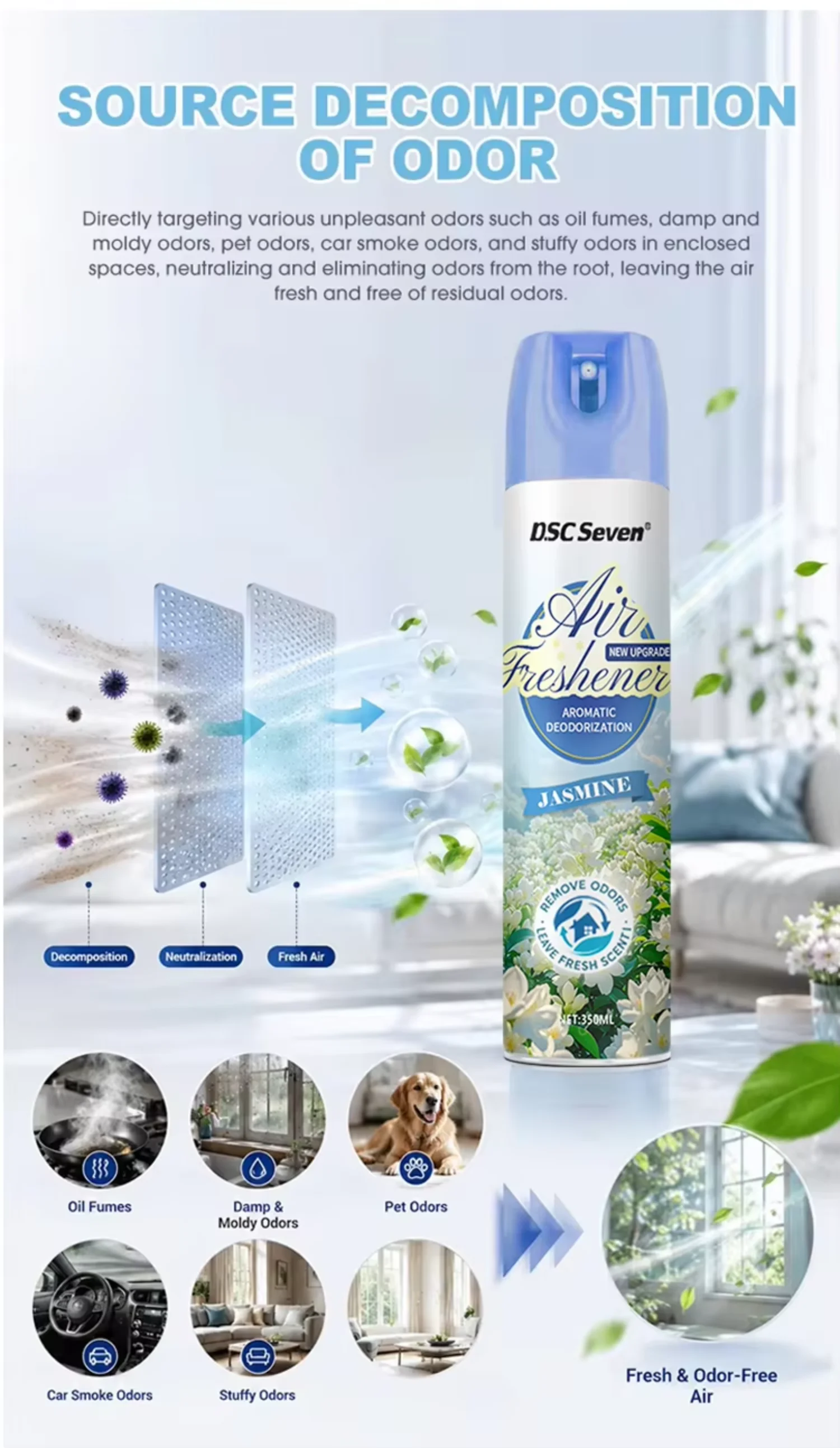 China Factory Car Air Freshener Spray Lavender Scent Eco-Friendly Long-lasting Eliminate Odors Easy Use Home Office Hotel Supply