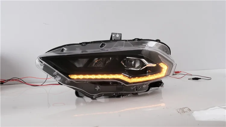 VLAND factory for 2018-UP Mustang Modified Head light with LED DRL Sequential signal LED beam lens and welcome light