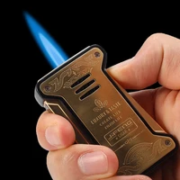 

JIFENG 092 gold gray color copper metal cigar torch flame gas refillable Lighter