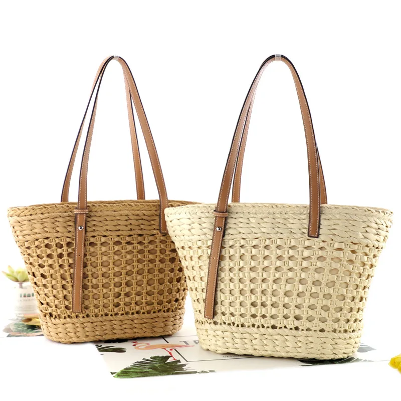 

Wholesale Vietnam Factory Handmade 100% natural hollow straw bag summer beach Straw bags