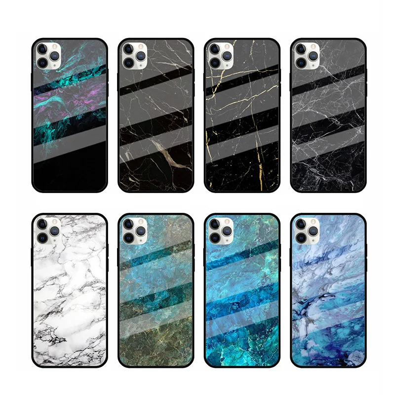 

High quality glass marble protective case for iPhone 12 and Samsung, Customised