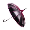 22"*16K Black UPF50 Pagoda Shaped Umbrella Parasol Hand Open 4 Colors Pagoda Parasol Umbrella Straight