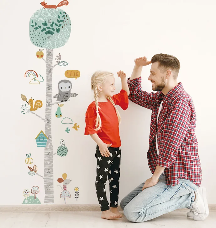 
Cartoon Children Height Growth Chart Bedroom Wall Sticker Wall Decoration Height Measurement 