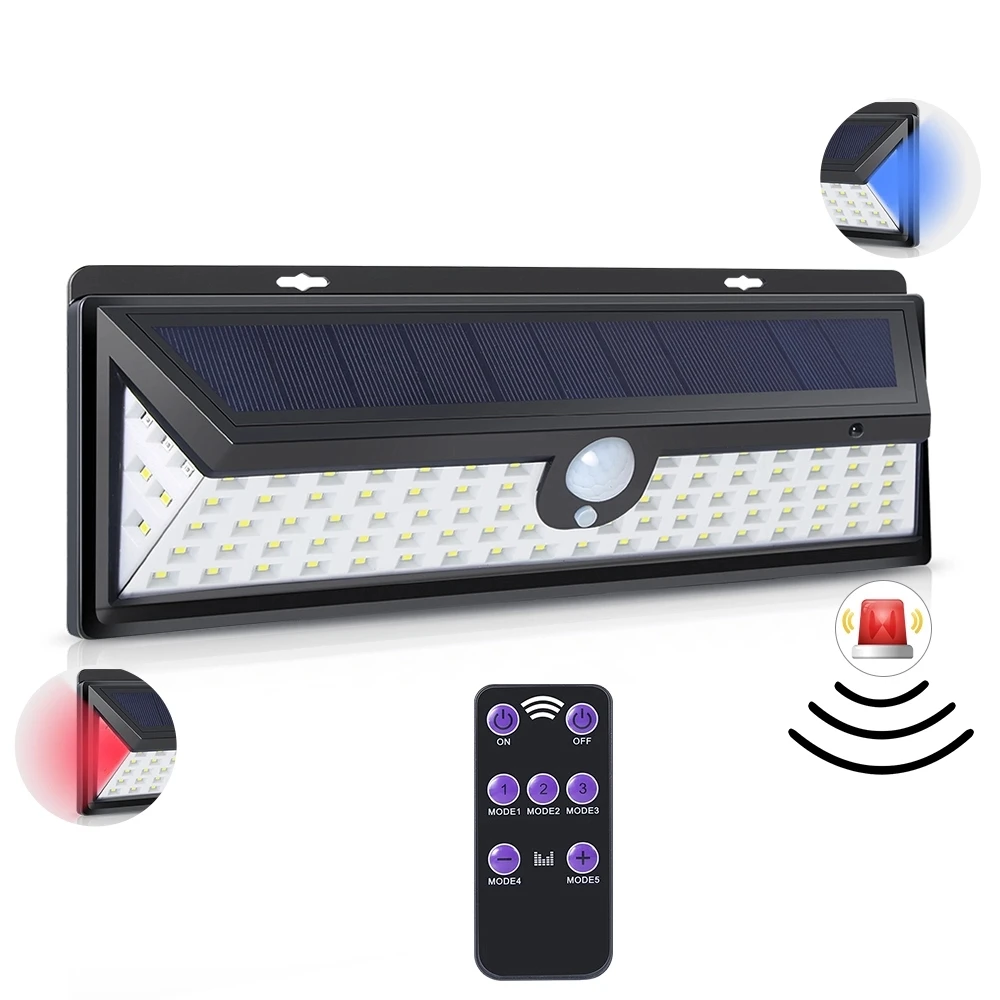 Outdoor IP65 Waterproof Anti-Theft Alarm Solar 92 LED Motion Sensor Garden Wall Lights