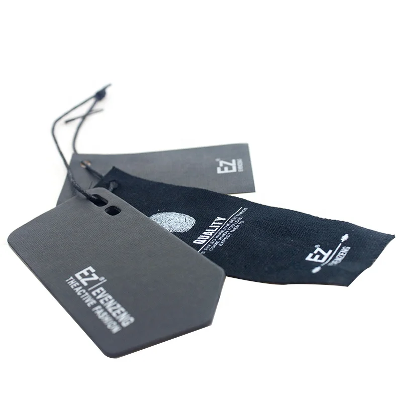 

FSC Wholesale Back Clothing Paper Hang Tag Sets with String for Clothing
