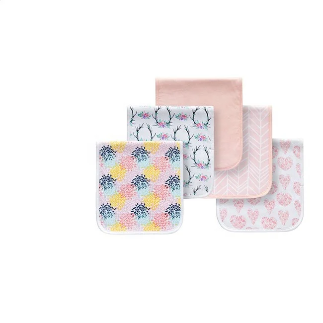 

Baby Burp Cloths for Girls Four Pack Hot INS Style Printed Pattern Baby Nursing Towel Super Absorbent