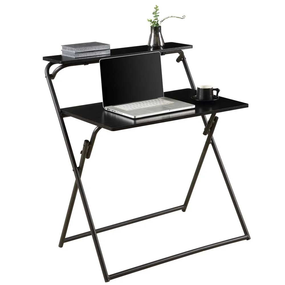 

Modern Folding Tables With Storage Shelf Computer Desk, Optional