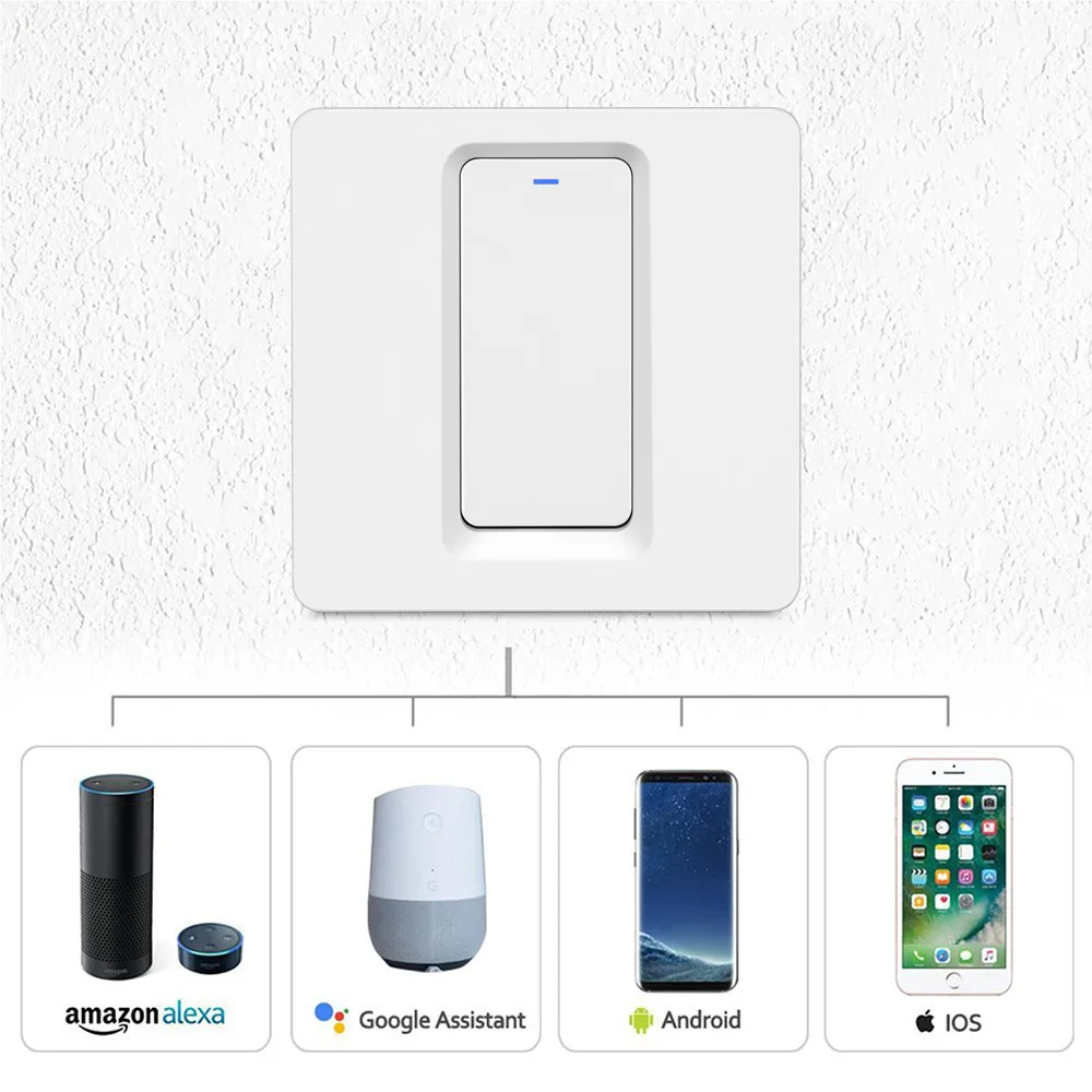 Single Live Wire Version Wireless WIFI Smart Switch, WiFi Smart Panel, Phone / Button / RF Control - ANKUX.COM