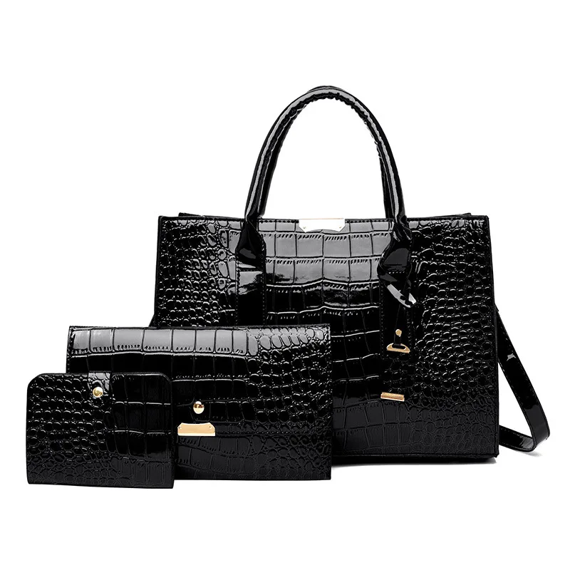 

Crocodile Female Handbags PU Leather Shoulder Bags Brand Composite Bags Crossbody Fashion Luxury Women Set Bags, Accept custom made