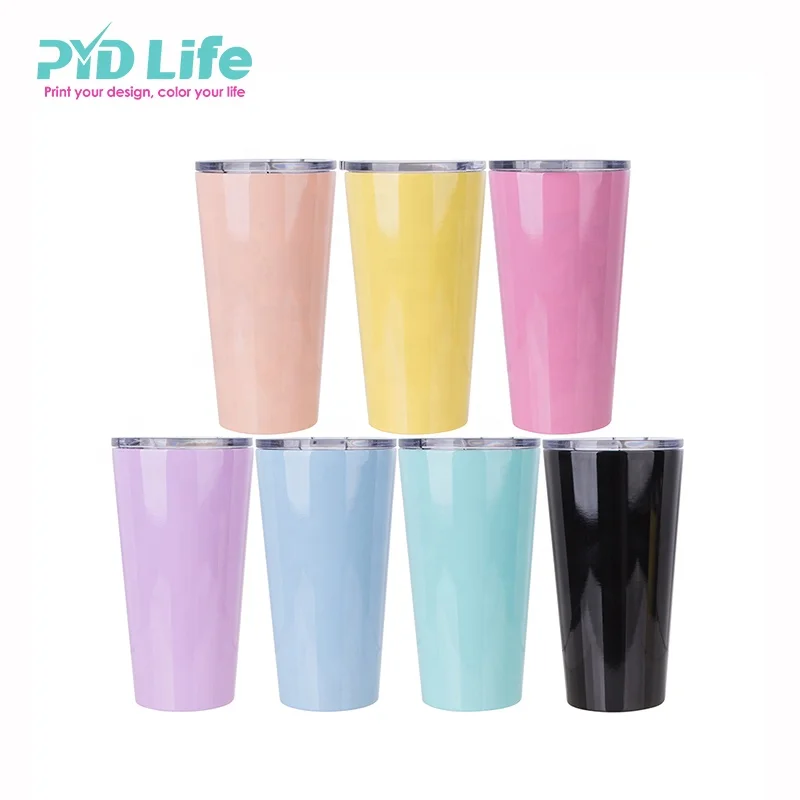 

Hot Sales 16oz 480ml Wholesale Glossy Tumbler Cups Wholesale Coffee Double Walled Tumbler Stainless Steel With Lid, Colored