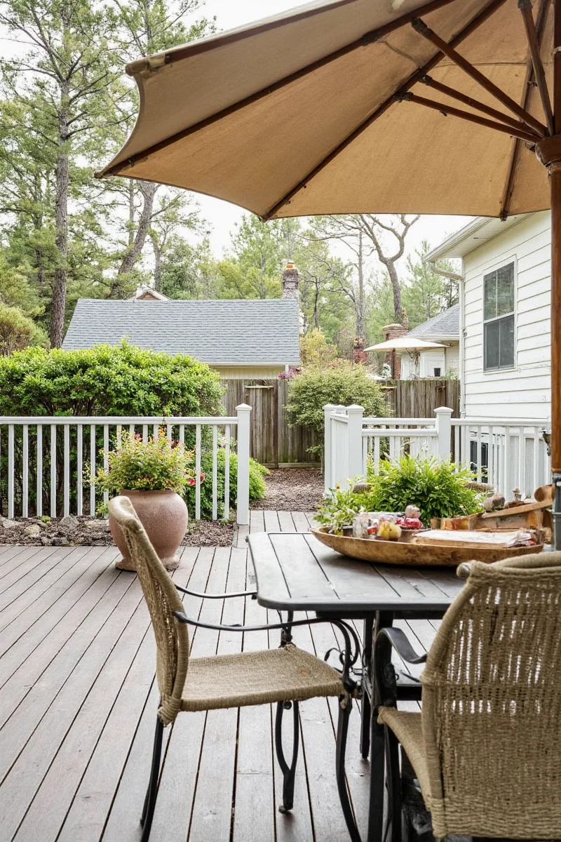 Trex deck with decorative planters