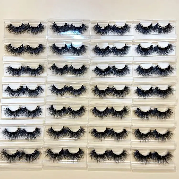 

Wholesale high quality Long 3D mink lashes free box 25mm real mink eyelashes, Natural black or colorful
