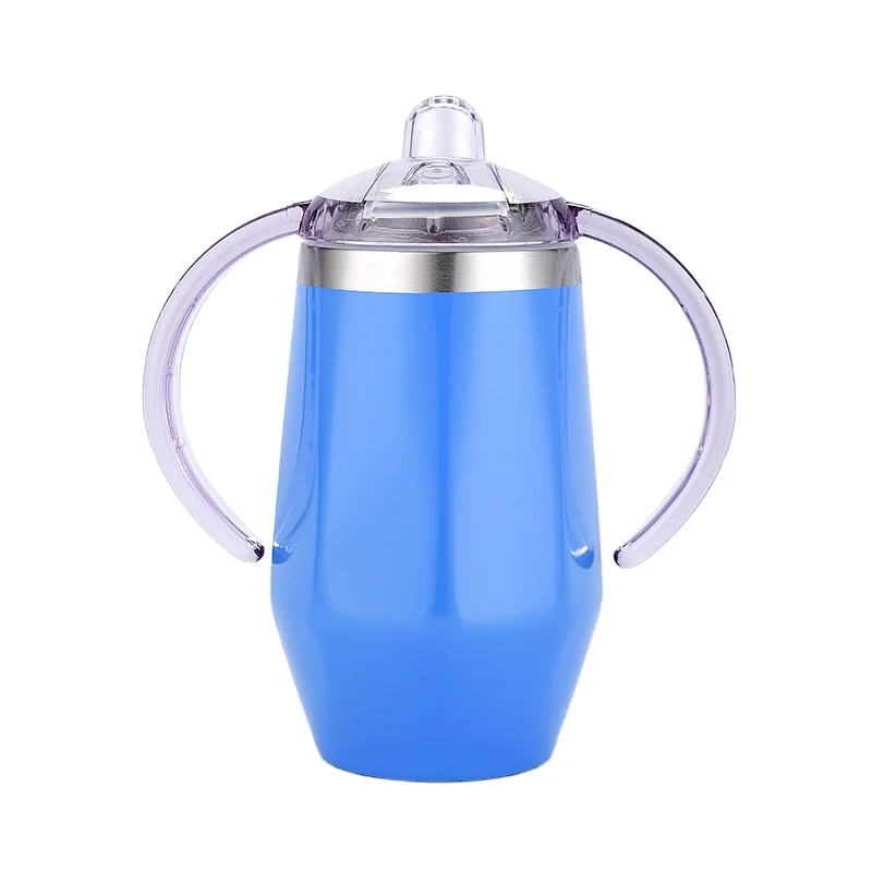 

RTS Klooper 10oz Stainless Steel Baby Sippy Cup with Nozzle Egg Shape Tumbler with Double Handle