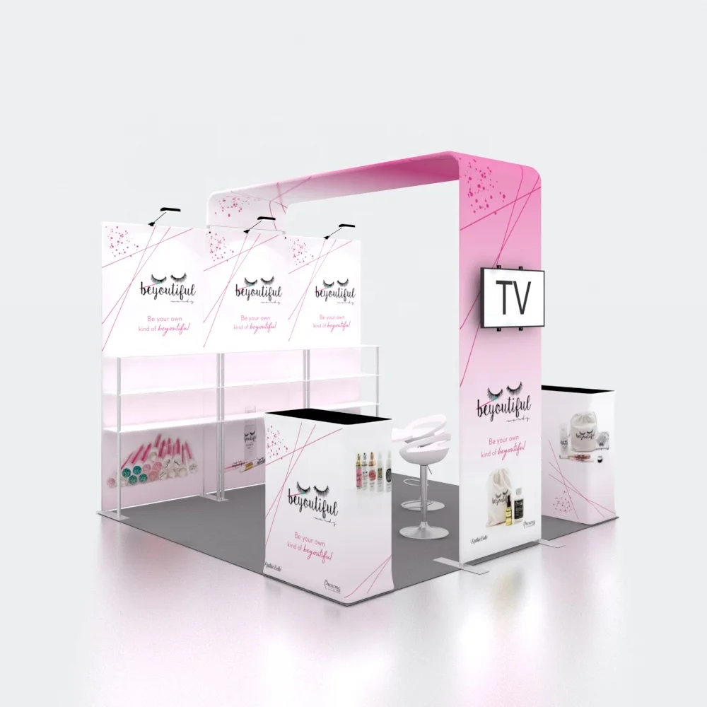 

new design custom exhibition aluminum modular display expo advertising shelf backdrop stand portable trade show 10x10 booth