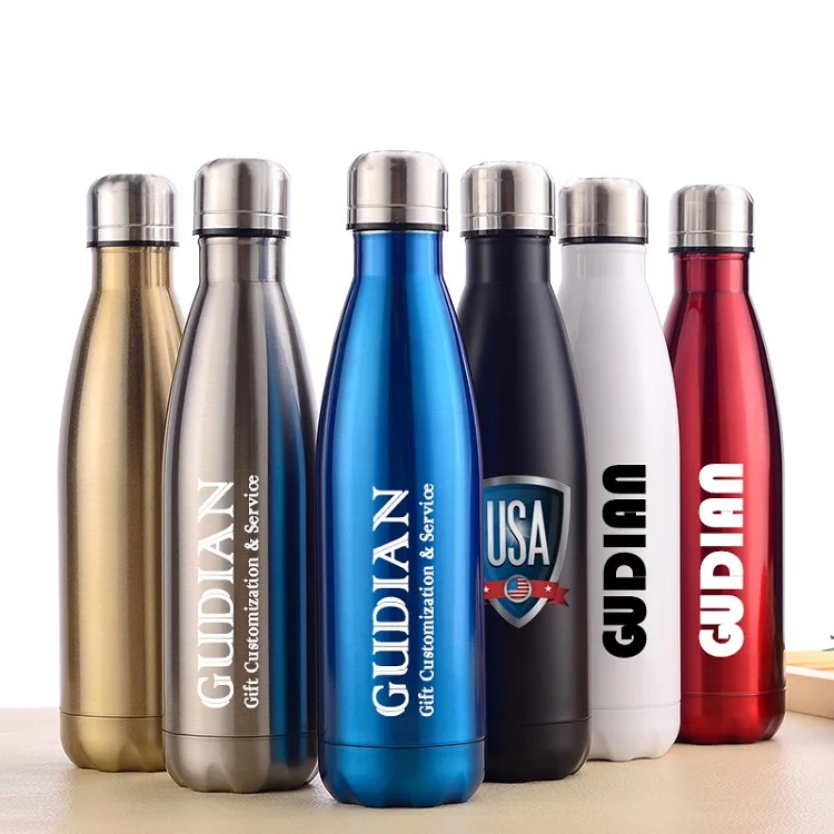 

Custom logo 500ml Double Wall Insulated Stainless Steel Vacuum Flask Cola Bottle, Blue/red/yellow/black/white/silver/customized color acceptable