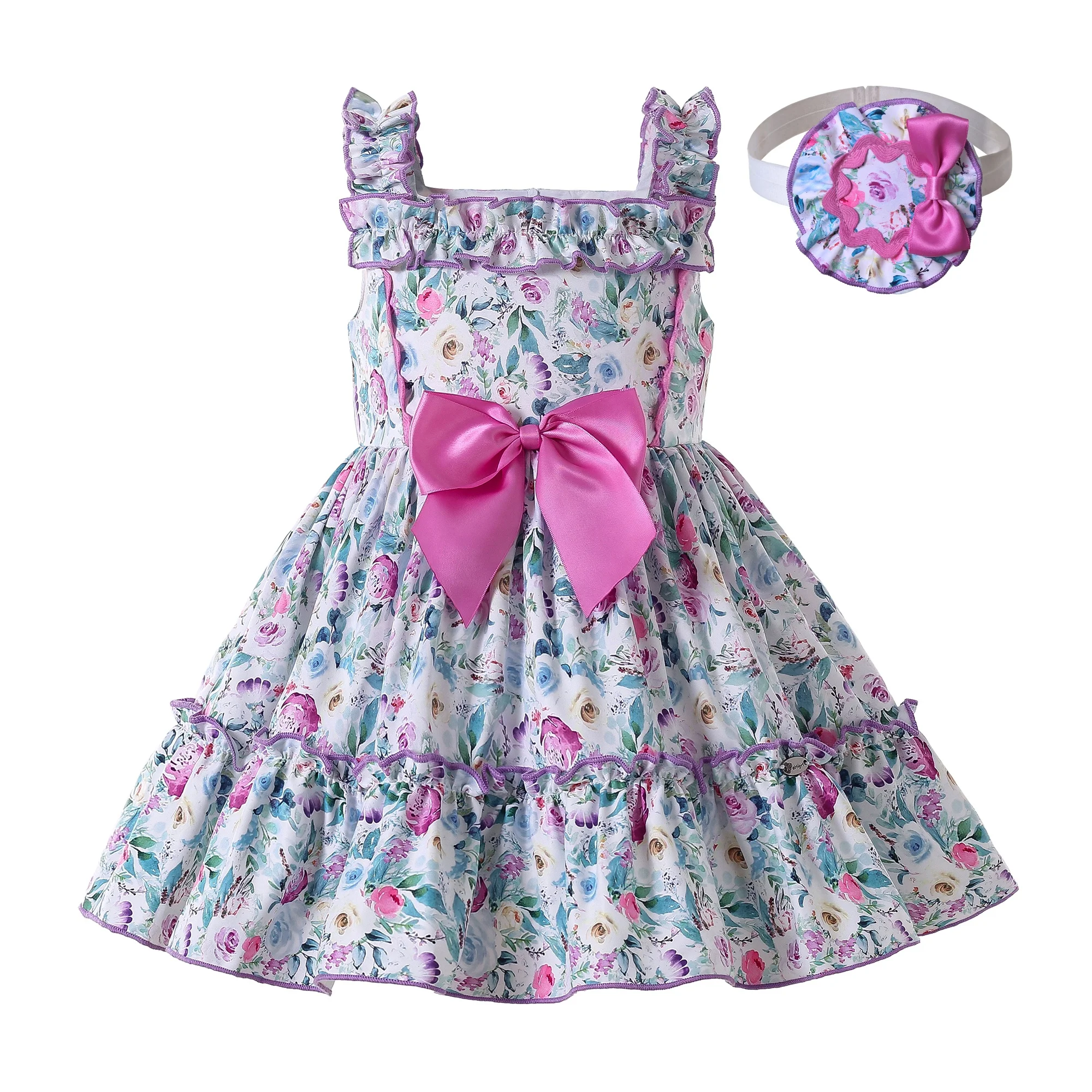 

Pettigirl Baby Girl Clothes Boutique Shoulderless Infant Flower Dresses with Headband