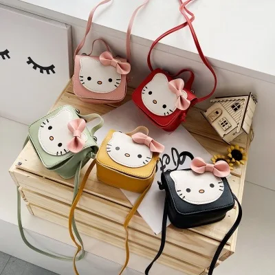 

Children's new messenger bag baby girl mini cute cat coin purse shoulder bag