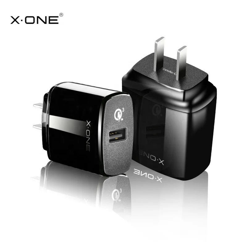 

X-ONE 18W 3A QC 3.0 USB Wall Travel Charger Adapter Fast Mobile Phone Charger portable phone charger, White/black
