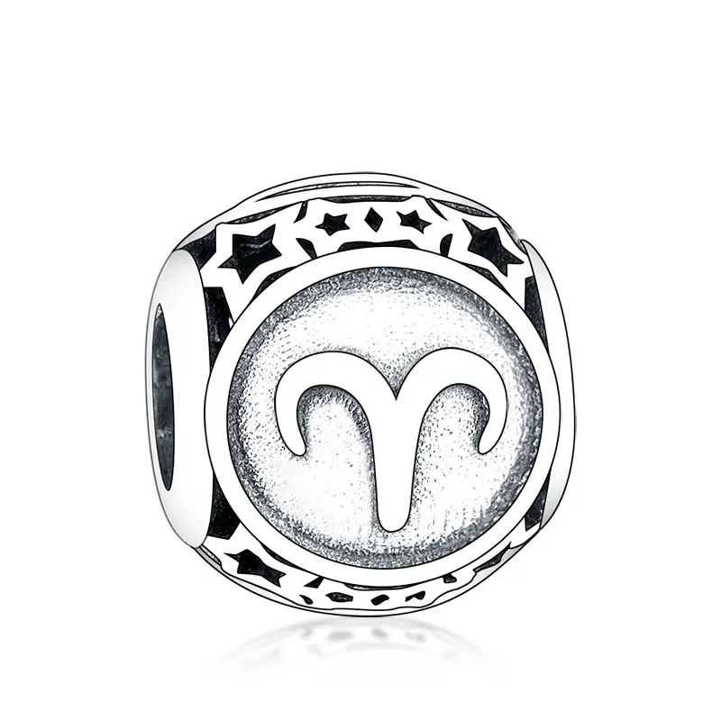 

Fine Jewelry Luxury Fashion 925 Sterling Silver Sparkling 12 Constellations Beads Charms For Jewelry Making