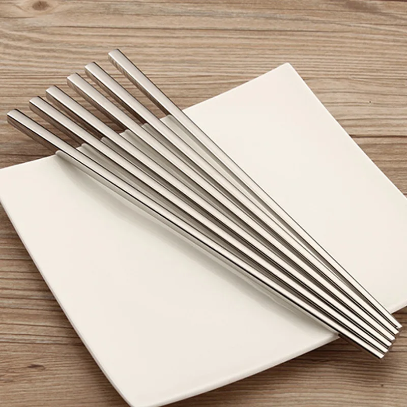

Hotel Personalized Chinese Korean Japanese Custom Logo Metal Stainless Steel Chopsticks Set
