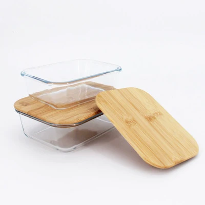 

Mikenda Eco-Friendly Wholesale Bamboo lid lunch box With glass material with microwave acceptable, Customized color