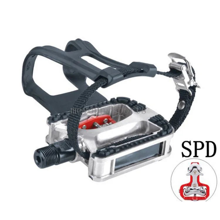 

HOT Bearing Aluminum Commercial Indoor Spin Bike Pedals SPD Straps JD-304V Exercise Bike Pedals, Black