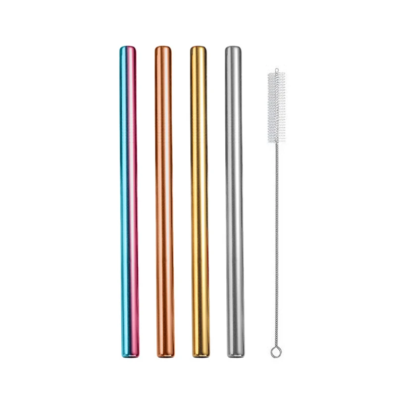 

Boba Metal Smoothie Reusable Straws Custom Stainless Straw 12 mm Bubble Tea Stainless Steel 18/10 Drinking Straw, Silver/black/gold/rose gold/rainbow/blue/purple