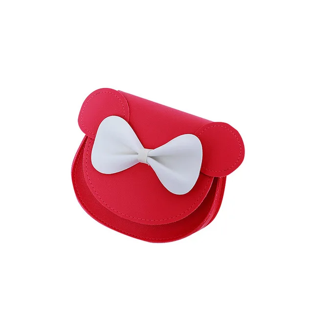 

Beautiful bow baby girls coin purse kids PU change purse kids cute little pig design cross-body bag, As picture