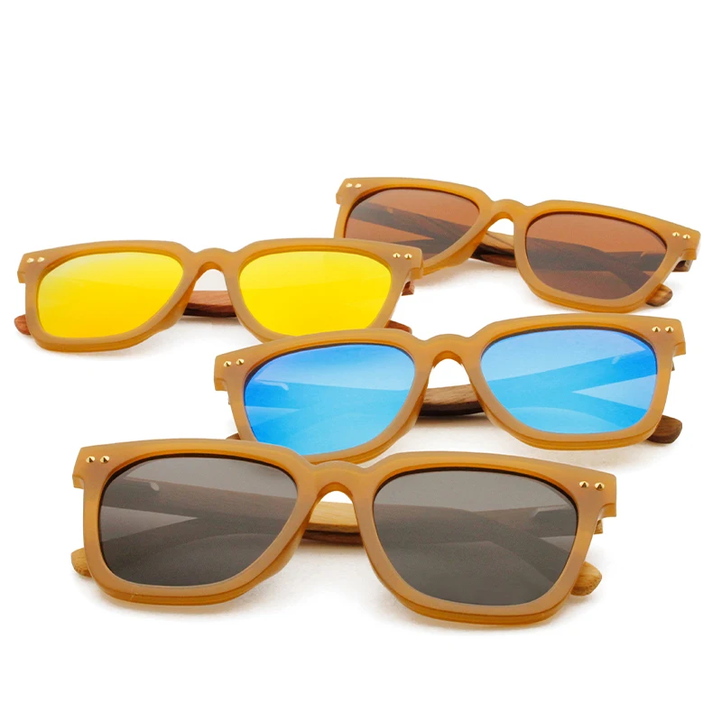 

Fashion Plastic Frame Wood Sunglasses Custom Logo Handmade Bamboo Sunglasses Polarized