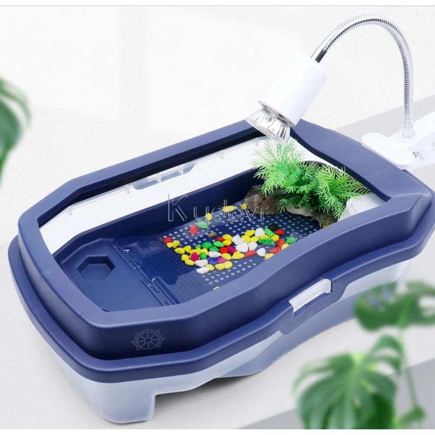 

Large medium and small pet aquarium home turtle tank plastic pet home plastic fish tank, Deep blue, green, black