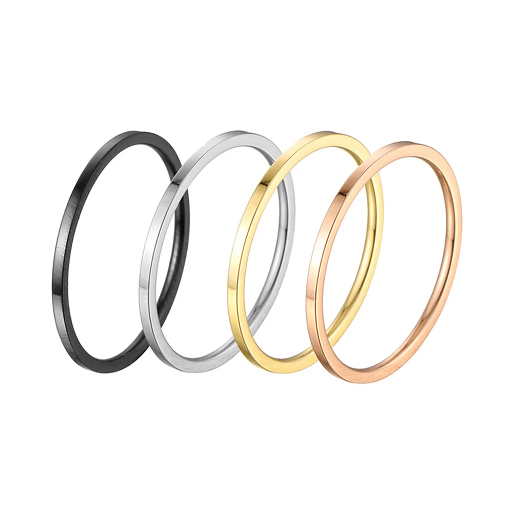 

Minimalist Rings Jewelry Women Fashion Titanium Steel Jewelry for Women, Gun black ,silver ,gold ,rose gold