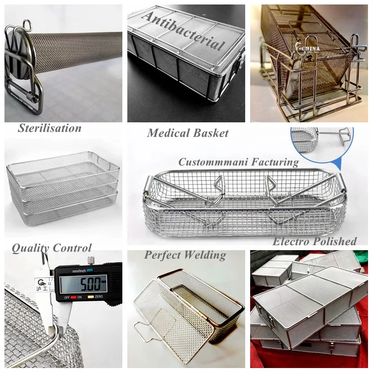 Stainless Steel Surgical Instrument Medical Disinfection Basket