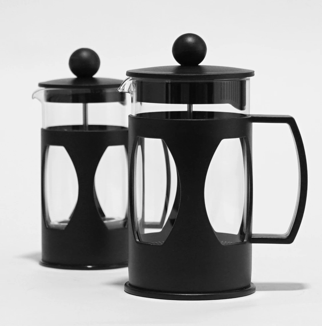 

Hot Sale 350ml Black High Boroilicate Glass Household Portable French Press Coffee Maker