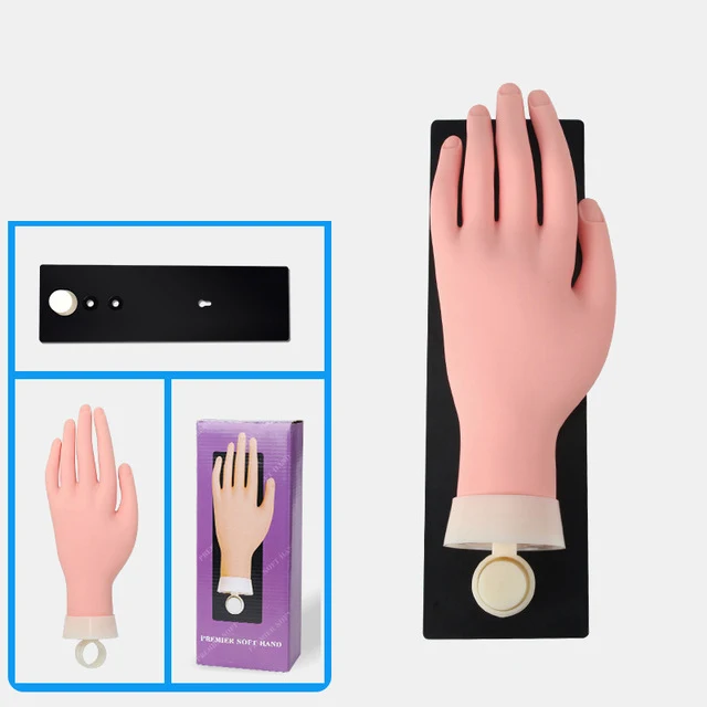 

3d soft silicone nail trainning practice artificial fingers silicon training fake hand for nails manicure trainer