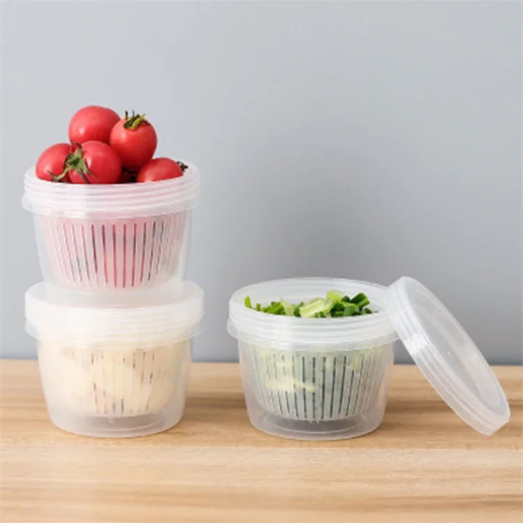 

Plastic draining crisper box vegetables fruits storage containers, Colorful